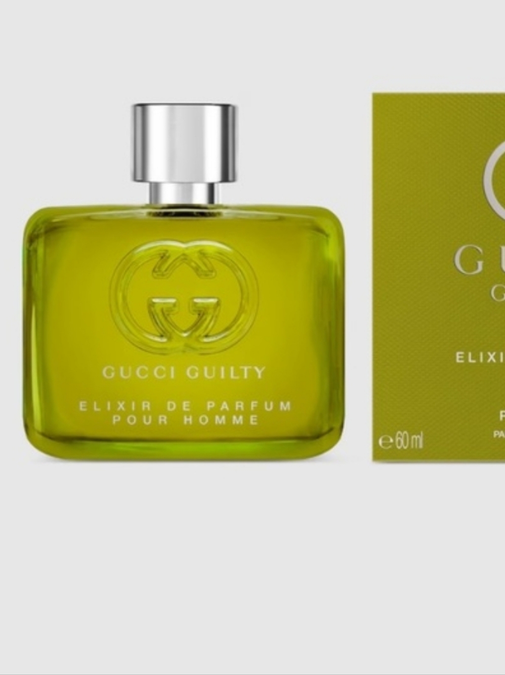 Gucci Guilty Elixir Pour Homme - Lime Green Bottle with Silver Cap